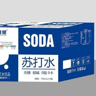 增健苏打水0糖0脂0卡添加葡萄糖酸锌携带更方便750原味整箱