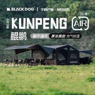 BLACKDOG黑狗鲲鹏自动充气帐篷户外便携过夜帐钛黑胶防风露营装备