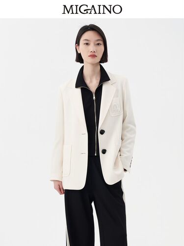 Migaino曼娅奴西装2023年秋季新款简约通勤干练西服外套MN32SS068