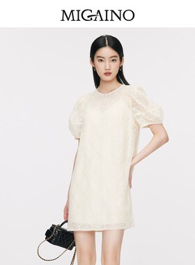 曼娅奴女装2024夏季款小个子网纱短裙子法式气质连衣裙MO24DB696
