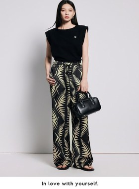 Migaino曼娅奴女装宽松时尚高腰薄款休闲裤MP22BC005