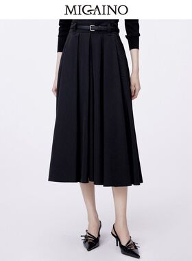 Migaino曼娅奴高腰半身裙女2024