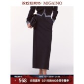 新款 Migaino曼娅奴女装 2024年冬季 简约优雅女人味包身裙MO42EB031