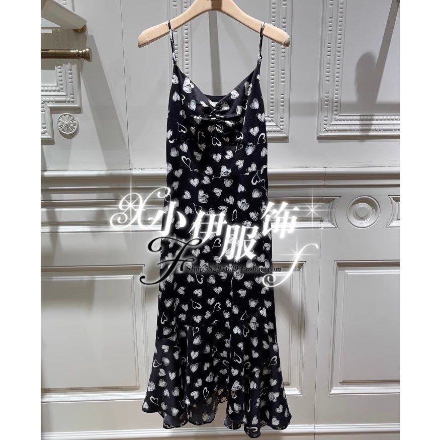 曼娅奴2023年冬装新款花色吊带雪纺连衣裙女MN42DD047