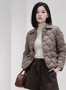 曼娅奴女冬新款小个子轻薄短款90绒子白鸭绒羽绒服外套MP44IA701