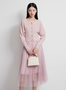 女装2025早春新款优雅女人味精致开衫纱裙两件套MP14MW604