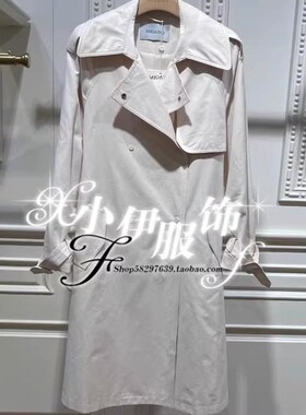 曼娅奴专柜正品2024年春装新款中长款时尚系带风衣女MO12HB001