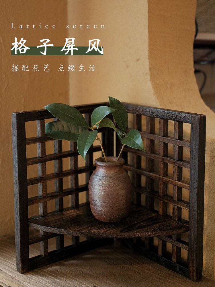 日式覆古手工艺桌面摆件装饰品客厅家居小屏风工艺品彷古创意礼物