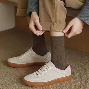 日系百搭吸汗防臭抗起球黑色时尚 男士 袜子男25秋冬加厚中筒袜冬季