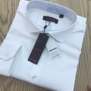 依文诺丁山男士商务纯棉长袖薄款白色黑色扣子衬衫衬衣专柜1080元
