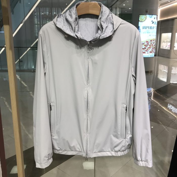 依文诺丁山男士商务休闲三防科技灰色夹克连帽外套风衣吊牌2380元