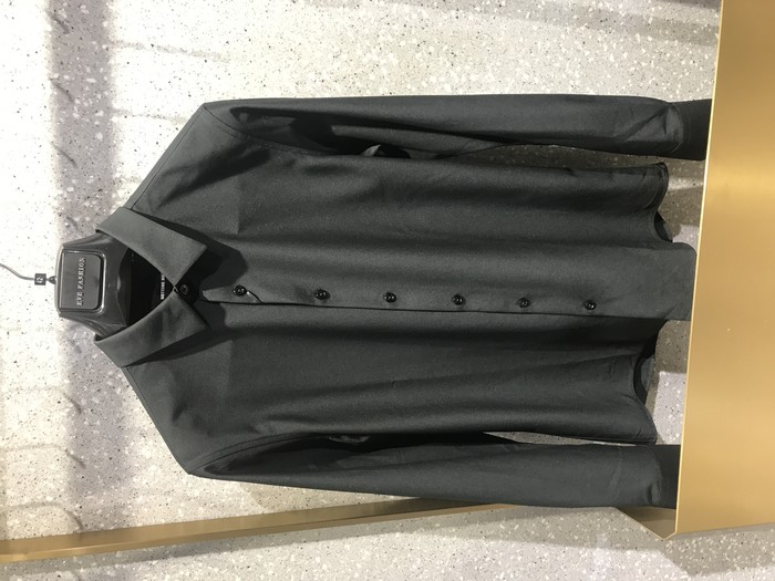 诺丁山新款男士商务免烫抗皱弹性上班春秋款黑色长袖衬衫专柜同款