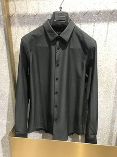 诺丁山新款男士商务免烫抗皱弹性上班春秋款黑色长袖衬衫专柜同款