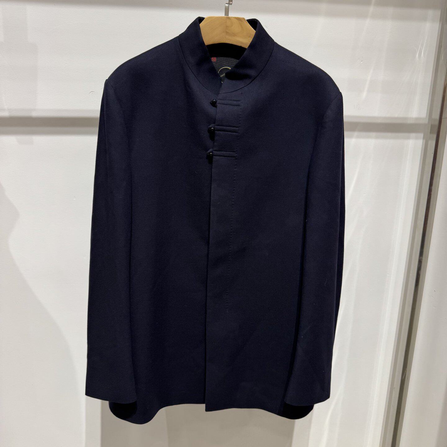 依文男士商务高档蓝色中山装西服唐服扣中国风专柜款吊牌价2980元