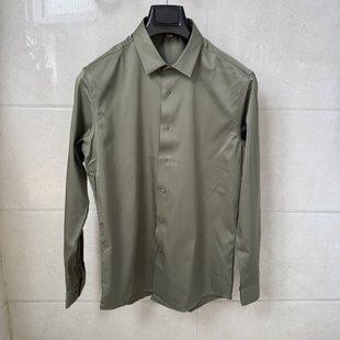高端修身 2699元 桑蚕丝面料黑灰金军绿色长袖 专柜同款 衬衫 威尚男士