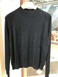 CINA女装 原2299元 高档修身 圆领山纯羊绒女士黑色毛衫 时尚 依文EVE