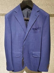 依文诺丁山男士商务修身意大利维达莱金羊毛进口面料蓝色西装西服