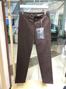 依文正品折扣男士商务上班潮流春秋冬厚款咖啡色休闲裤吊牌1280元