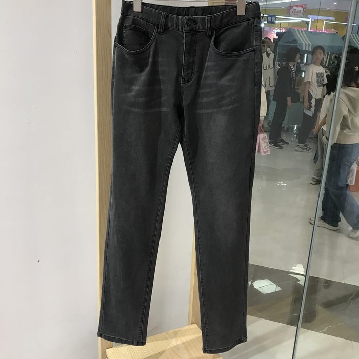 依文诺丁山男士商务时尚舒适秋款黑灰色休闲牛仔裤吊牌价1380元