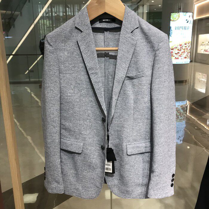 依文正品假一赔十诺丁山男士高档商务时尚休闲上班修身灰色西服