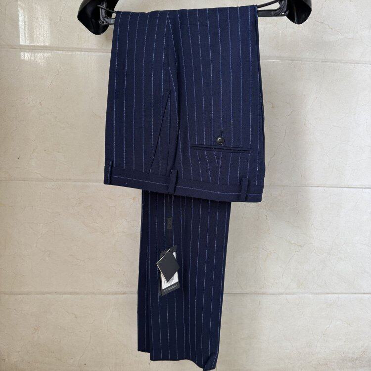 依文凯文凯利男士意大利切瑞蒂Cerrut1881春夏蓝色竖条纹羊毛西裤,男装,西裤,淘宝优惠券,粉丝福利购,淘宝优惠卷