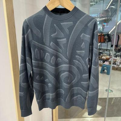 依文诺丁山男士商务美图绵羊毛墨绿色毛衣毛衫针织衫吊牌价1980元