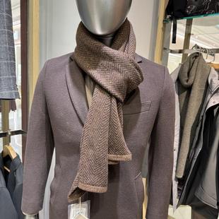 依文凯文凯利男女送礼商务山羊绒绵羊毛咖啡色围巾丝巾围脖肩头巾