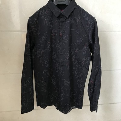 诺丁山男士时尚康科利尼 CANCLINI面料纹路黑色衬衫吊牌价1980元