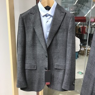 诺丁山男士商务意大利切瑞蒂Cerruti1881秋款羊毛深灰色西服西裤