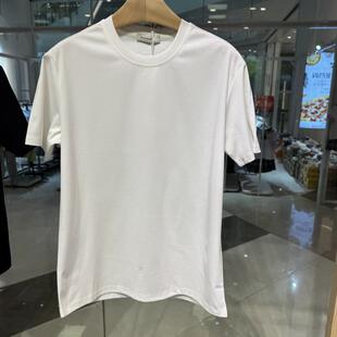 威尚梵恩斯男士商务180克冰丝凉感科技面料白色黑色圆领半短袖T恤