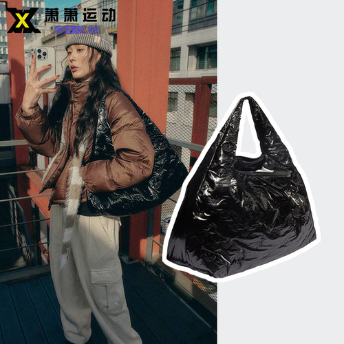 Adidas三叶草logo印花女子休闲斜跨包运动大容量手提单肩包II3395