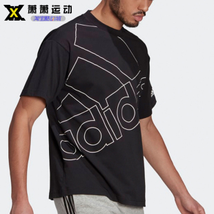 Adidas阿迪达斯男子运动短袖 夏季 大LOGO休闲宽松透气T恤GK9422