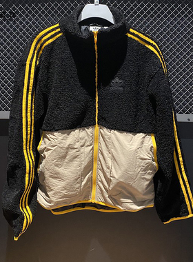 阿迪达斯三叶草男子羊羔绒外套冬款休闲运动夹克GT7295 IS5275