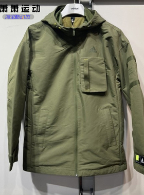 Adidas阿迪达斯男子加绒外套运动服防风连帽夹克GP0990 KF5225