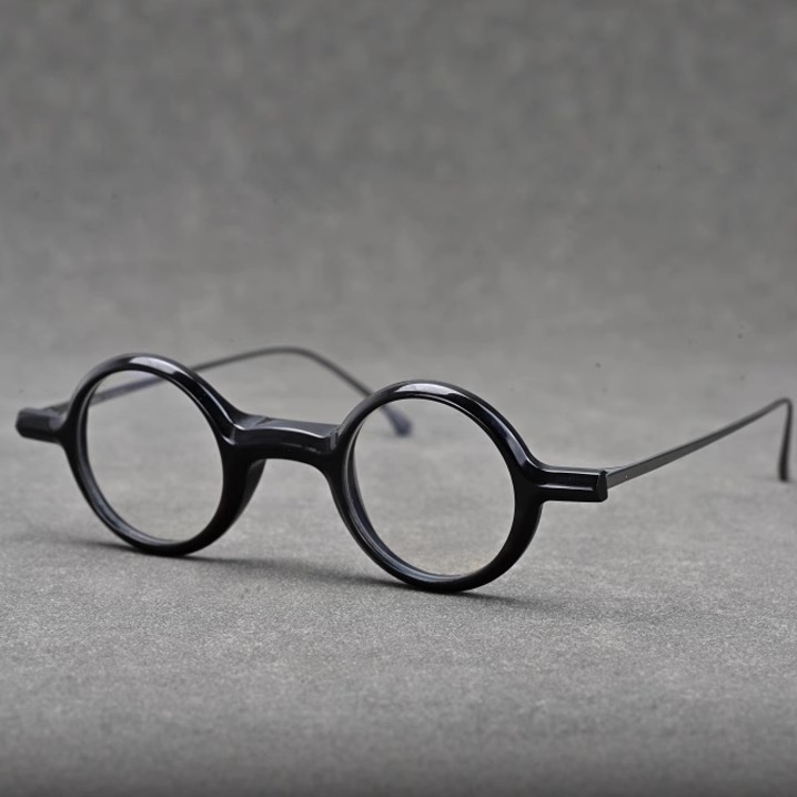 天然牛角眼镜框圆框光学眼镜手工制作超轻镜框男女可配近视镜1109