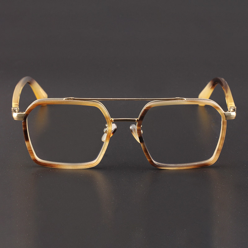 复古超轻方框手工眼镜牛角眼镜框架可配近视镜眼镜男女同款6562