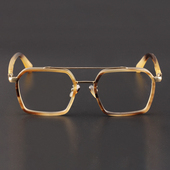 复古超轻方框手工眼镜牛角眼镜框架可配近视镜眼镜男女同款 6562