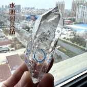 天然水晶原石摆件双尖闪灵钻矿物标本科普石可选水胆黑色流沙原矿