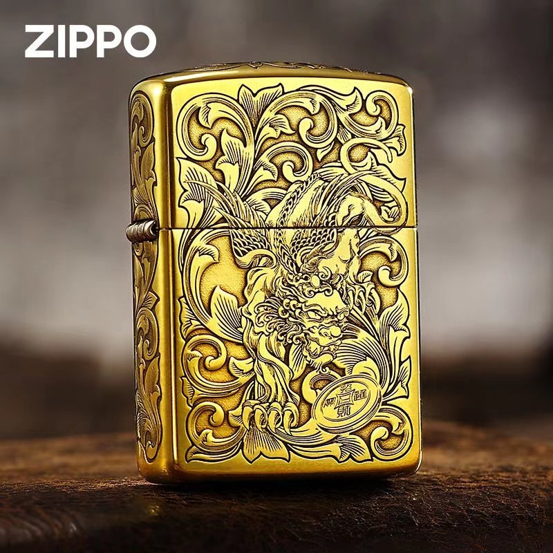 zippo打火机黄铜盔甲财色双收