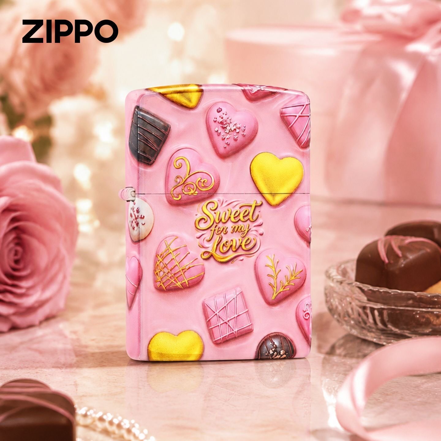 zippo打火机彩印堆叠浓情巧语