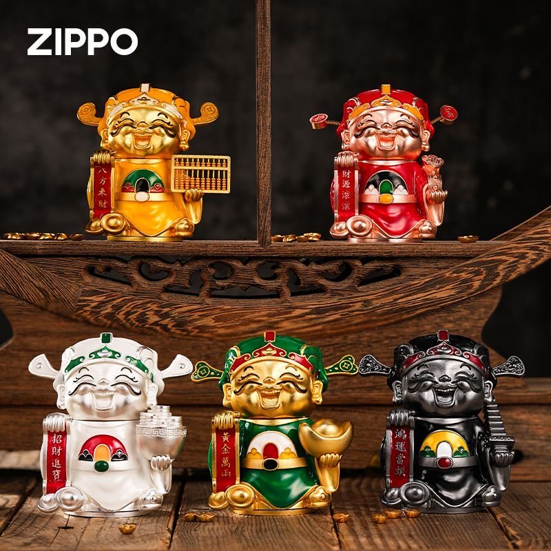zippo打火机重甲窄机五路财神