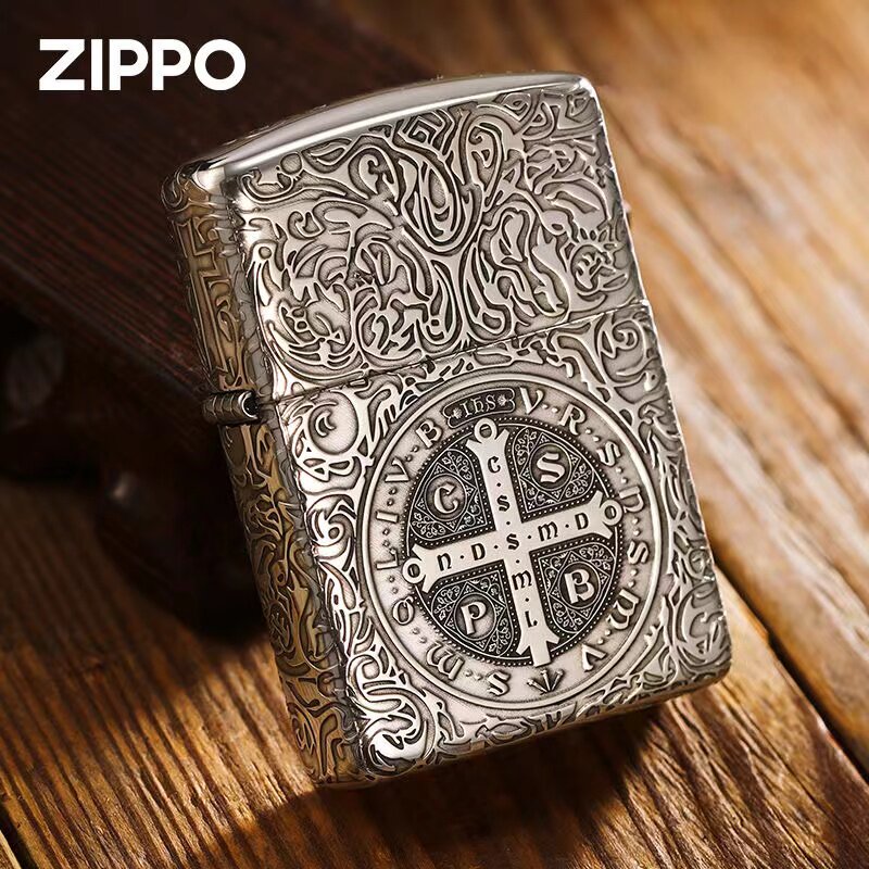 zippo打火机正品原装 纯银盔甲机康斯坦丁 煤油防风男士收藏礼物