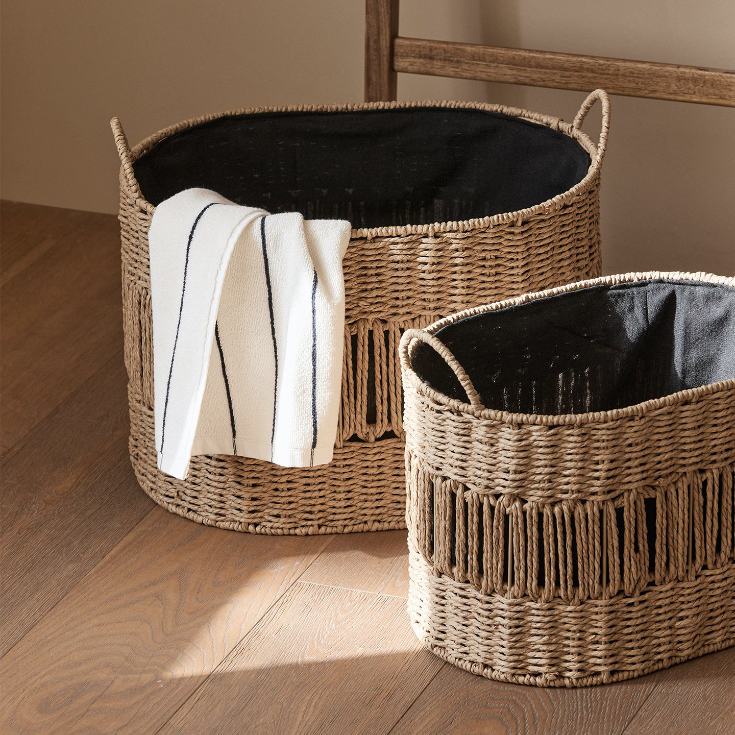 手工编织创意桌面零食收纳筐