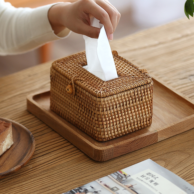 家用客厅餐巾抽纸车载摆件纸巾盒