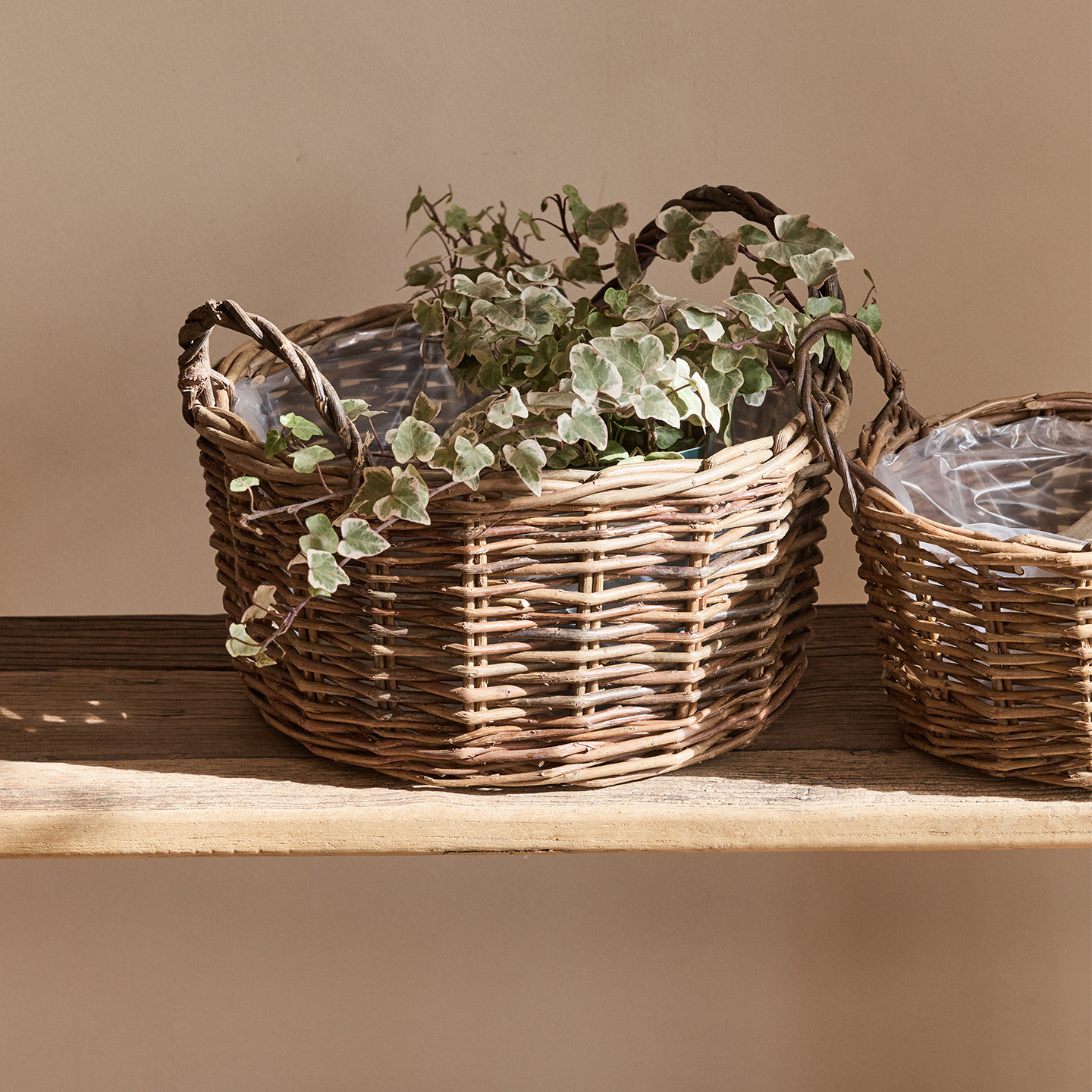 手工编织柳编草编藤编多肉花盆绿萝田园篮子插花竹编壁挂装饰花篮