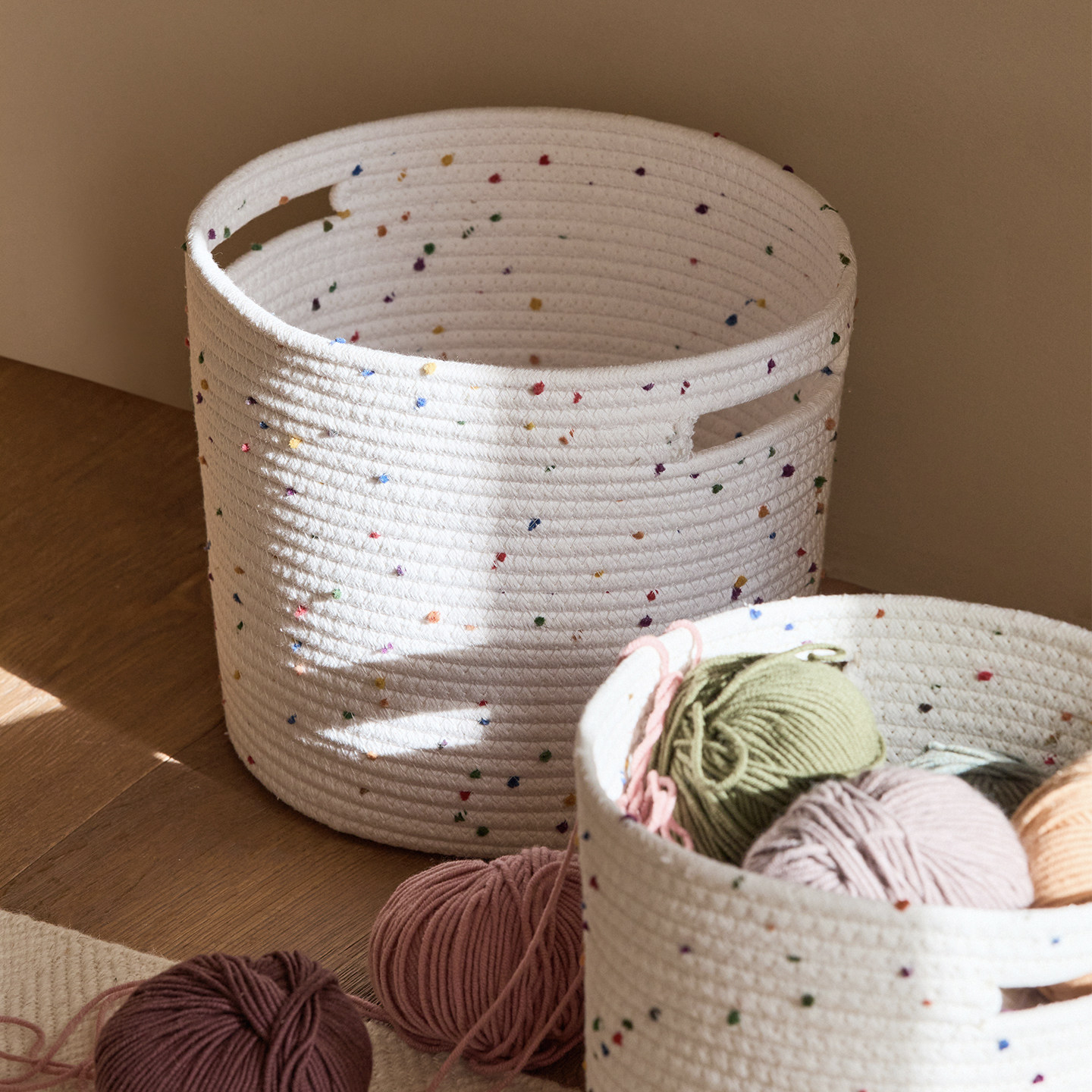 创意家用可爱棉线编织杂物收纳筐床头茶几零食衣物收纳篮储物盒,收纳整理,收纳筐,淘宝优惠券,粉丝福利购,淘宝优惠卷