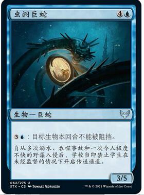 万智牌 MTG 斯翠海文 STX 中文 银 蓝色 虫洞巨蛇
