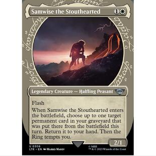 万智牌 MTG 勇敢的山姆怀斯 英文 潮涌闪 魔戒节假日版 白色 银