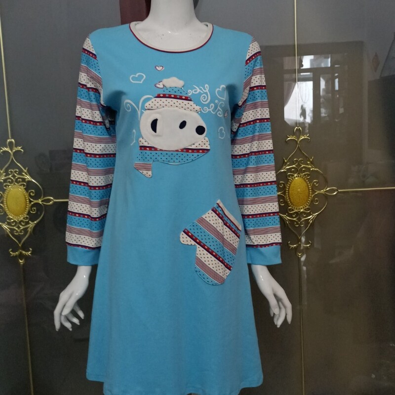 汝斯芬女士裙睡衣春季纯棉长袖常规春秋可外穿家居服舒适优质宽松