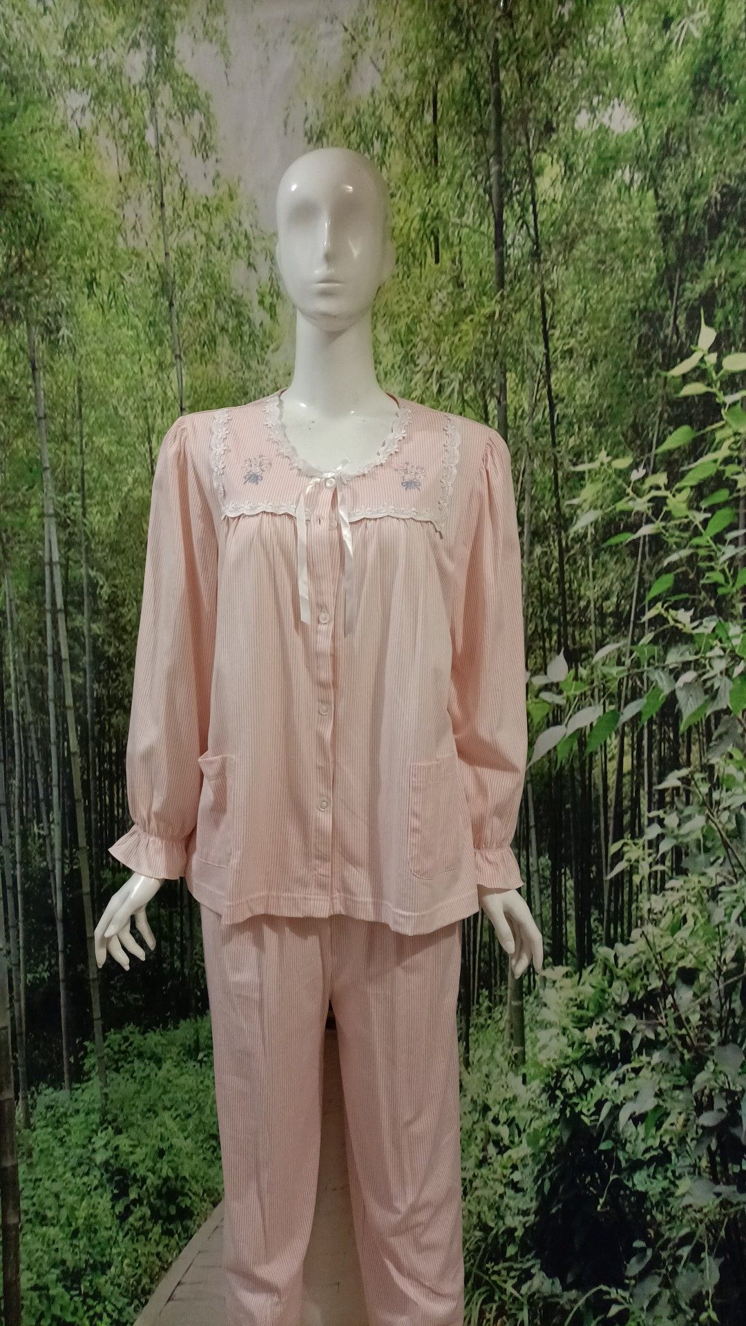 棉花堡女士家居服睡衣套装纯绵学生青年宽松舒适优质长袖秋季薄款